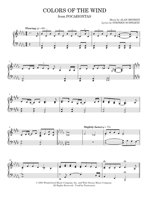 Colors of the wind - Vanessa Williams (Piano Solo)