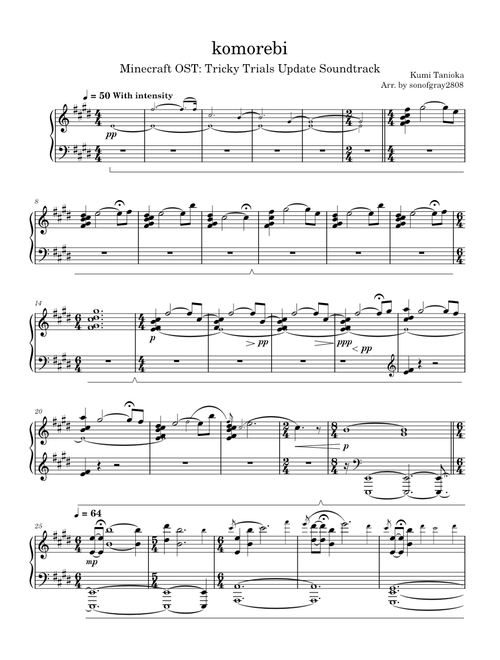 Minecraft OST: Tricky Trials Update Soundtrack sheet music