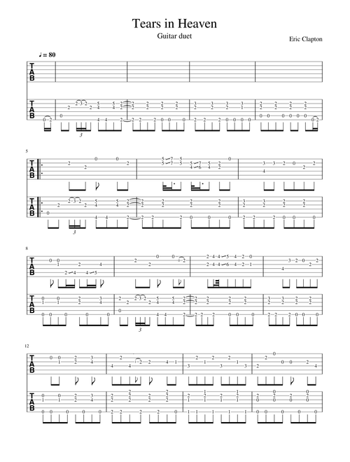 Tears in heaven - guitar duet