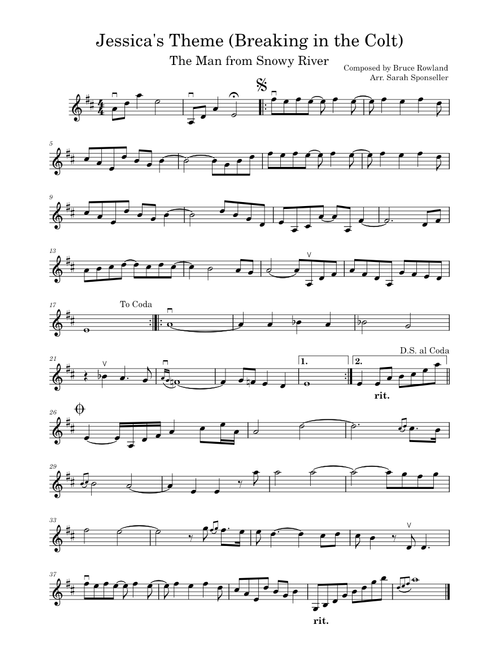 Jessica's Theme (Breaking in the Colt) – Bruce Rowland