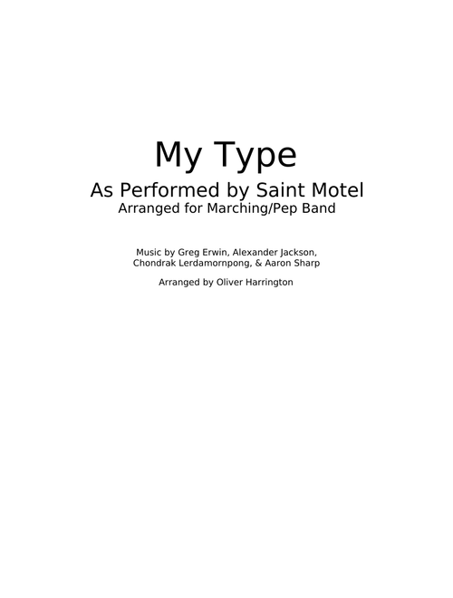 My Type - Arranged for Marching/Pep Band