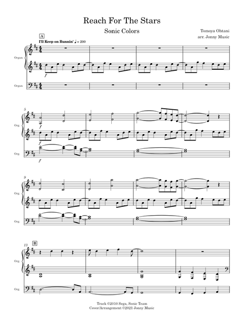 Reach For The Stars (Sonic Colors) Organ Cover