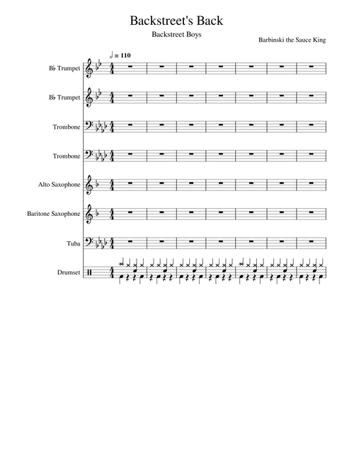 Backstreet's Back by The Backstreet Boys Arrangement