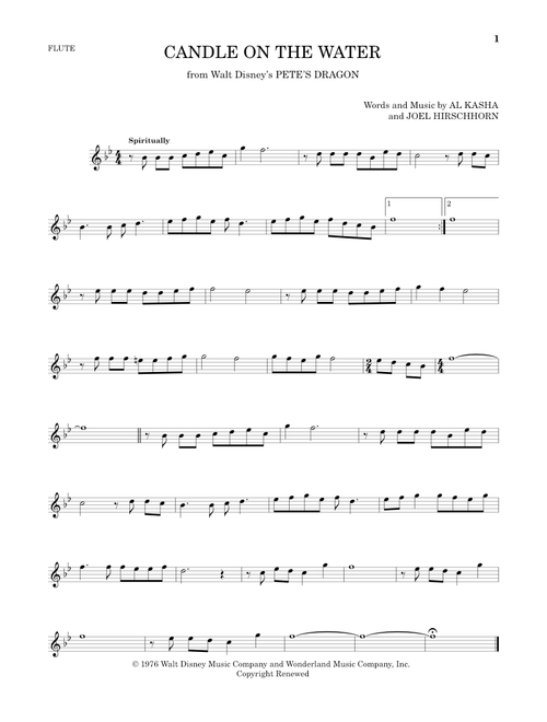 Candle On The Water (from Pete's Dragon) - Helen Reddy (Flute Solo)