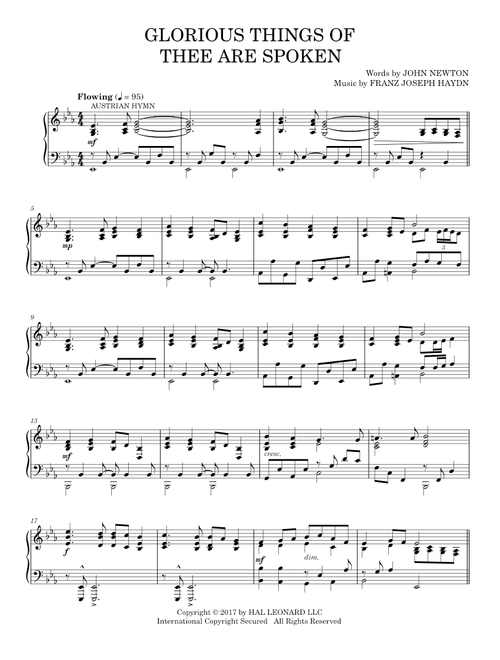 Glorious Things of Thee Are Spoken (Piano Solo)