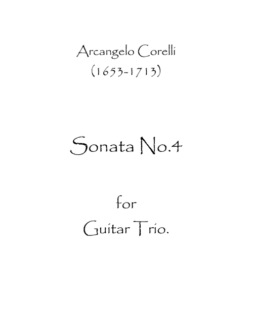 Sonata No.4 (Arr. Spence Bundy) (Guitar Ensemble)