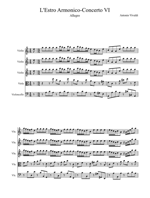L'Estro Armonico-Concerto VI (Allegro)-Vivaldi