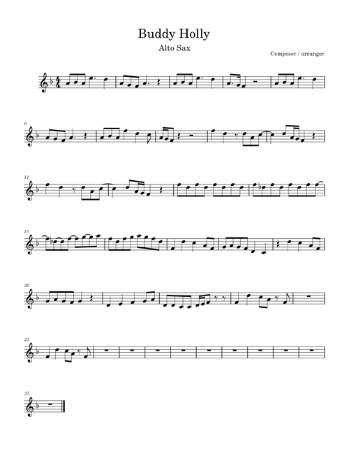 Buddy Holly: Weezer – Kelv314 Buddy Holly Alto Sax
