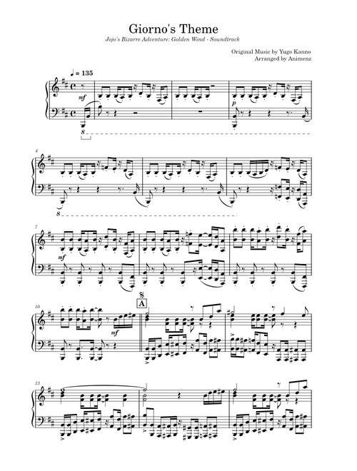 Giorno's Theme – Animenz