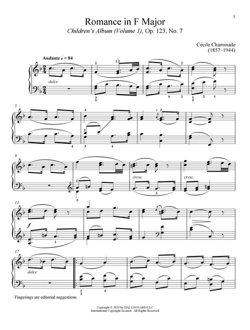 Romance (Ed. Immanuela Gruenberg) - Cecile Chaminade (Piano Solo)
