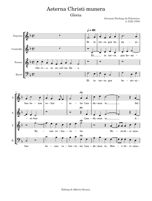Gloria da Missa Æterna Christi munera – Giovanni Pierluigi da Palestrina