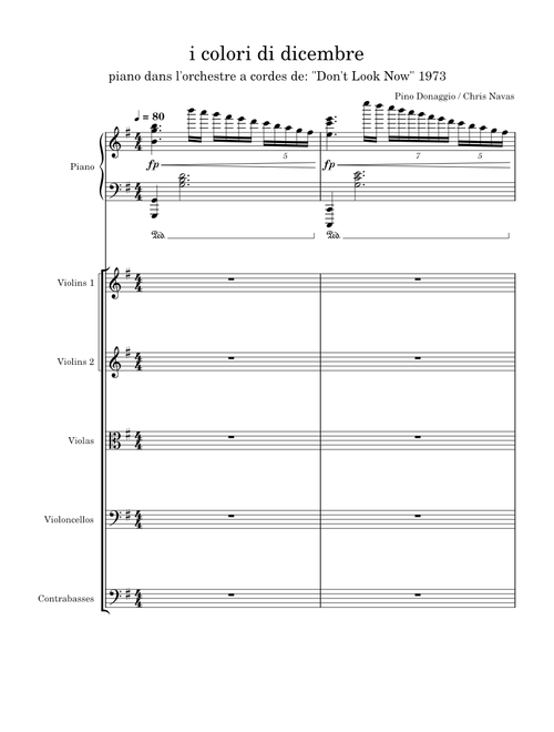 I Colori Di Dicembre – Pino Donaggio (Arr. piano dans l'orch)