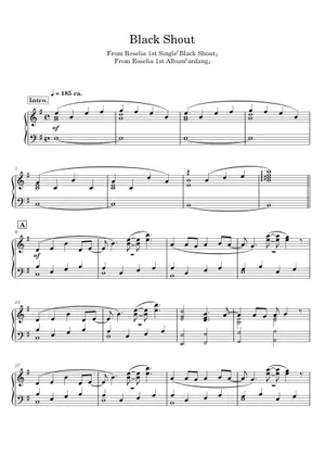 Roselia - BLACK SHOUT(official version) Sheet music for Roselia - BLACK SHOUT(official version) Sheet music for