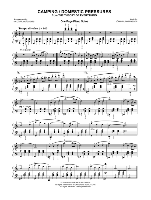 Domestic Pressures (Arr. MCC Arrangements) - Various (Piano Solo)