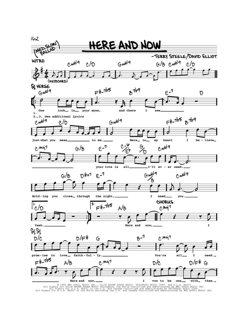 Here And Now - Luther Vandross (Real Book - Melody-Chords)