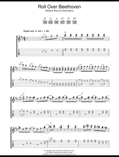Roll Over Beethoven - Chuck Berry, The Beatles (Guitar Tab)