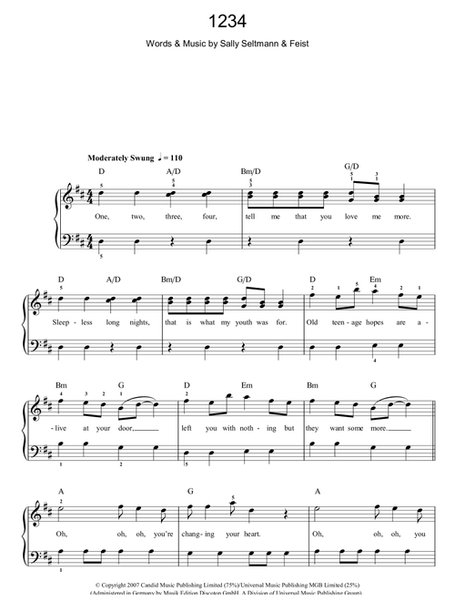 1234 - Feist (Easy Piano)