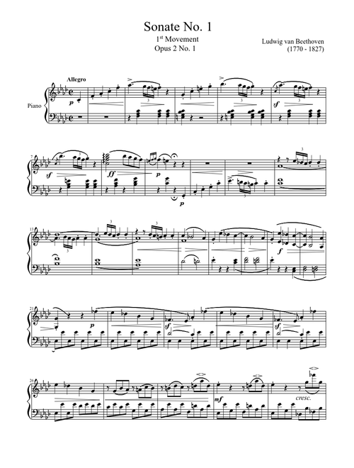 Sonate No. 1, 1st Movement