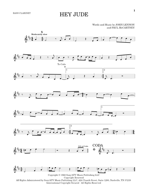 Hey Jude - The Beatles (Bass Clarinet)