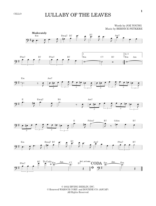 Lullaby Of The Leaves - Joe Young (Cello Solo)