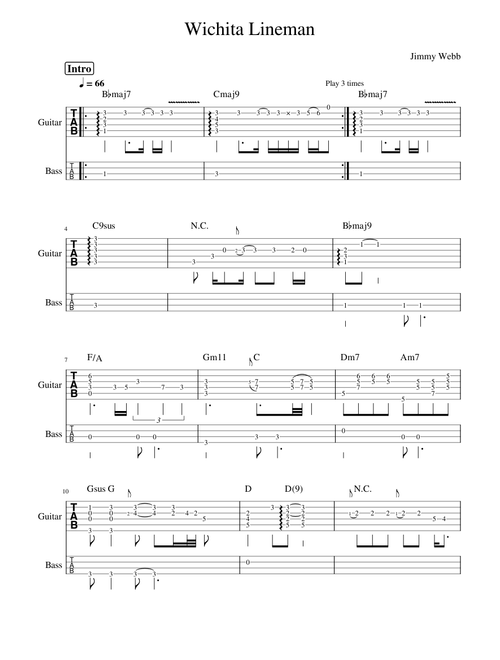 Wichita lineman – Jimmy Webb Wichita Lineman