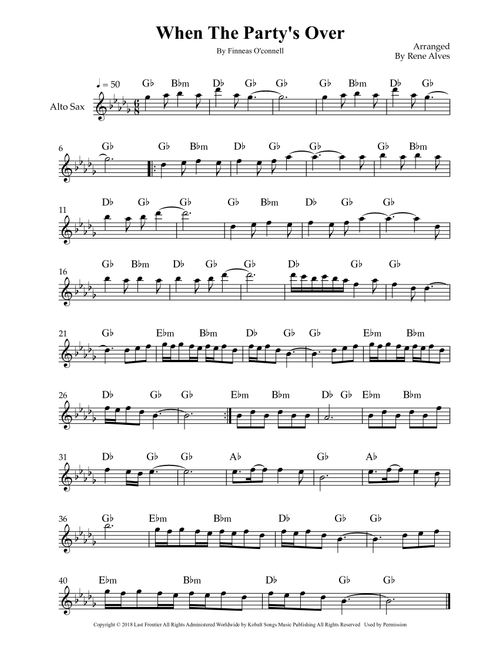 When The Party's Over (Arr. Rene Alves) - Billie Eilish (Alto Sax Solo)