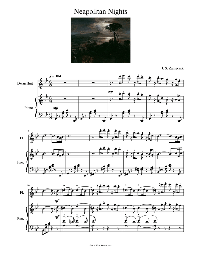 Neapolitan Nights – J. S. Zamecnik Sheet music for Piano, Flute (Solo ...
