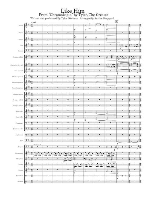 Like Him- Tyler The Creator, concert band arrangement (FINISHED)