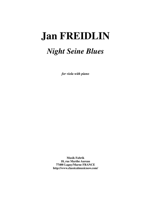 Jan Freidlin: Night Seine Blues for viola and piano (Viola and Piano)