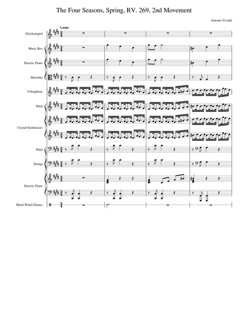 Le quattro stagioni – Antonio Vivaldi The Four Seasons, Spring, RV. 269, 2nd Movement