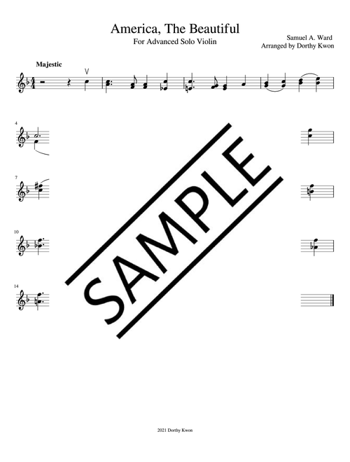 America, The Beautiful (Arr. Dorthy Kwon) (Violin Solo)