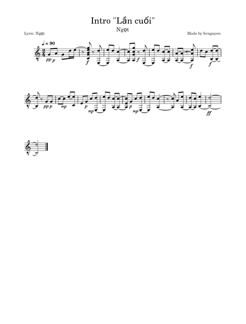 Intro Lần cuối - Ngọt