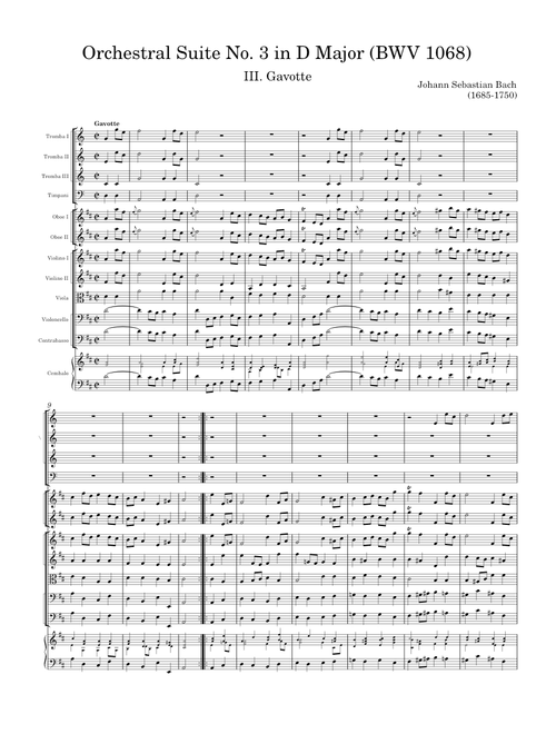 Orchestral Suite No. 3 in D Major (BWV 1068): III. Gavotte