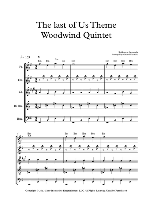 The Last Of Us (Arr. Gabriel Eleutério) - Gustavo Santaolalla (Woodwind Ensemble)