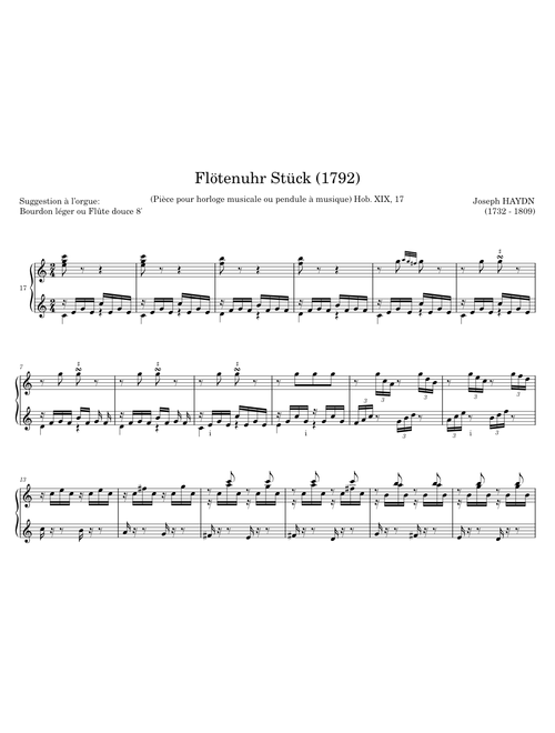 Flötenuhr Stück - Joseph HAYDN