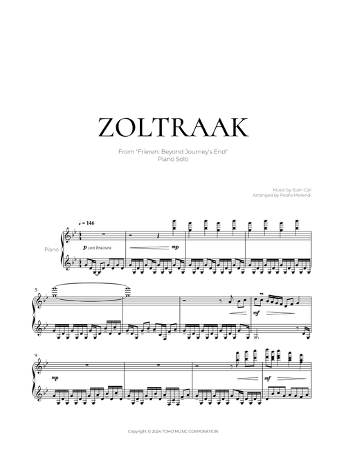 Zoltraak (Arr. Pedro Merendi) - Evan Call (Piano Solo)