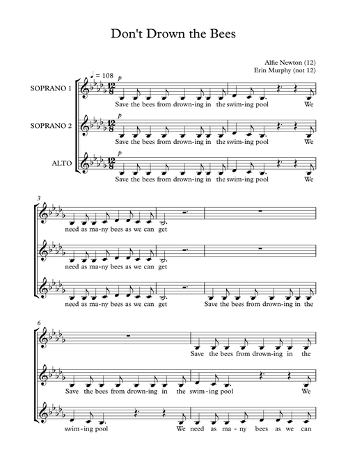 Don't Drown the Bees - Erin Murphy (Choral, SSA)