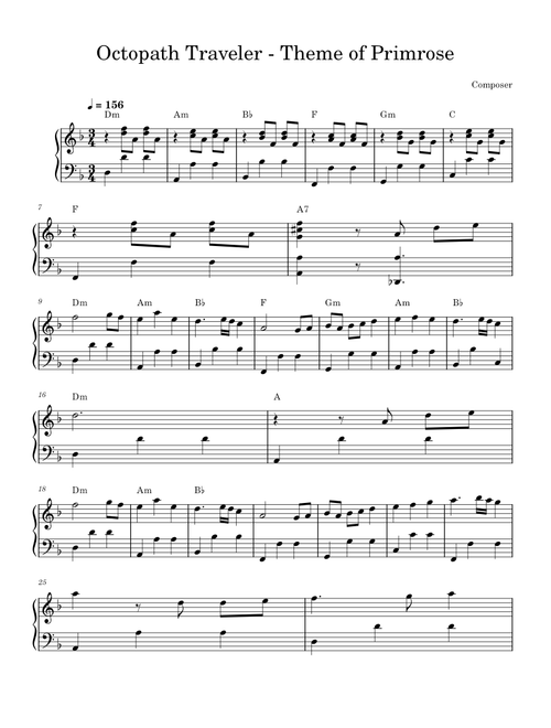 Octopath Traveler - Primrose's Theme – Yasunori Nishiki