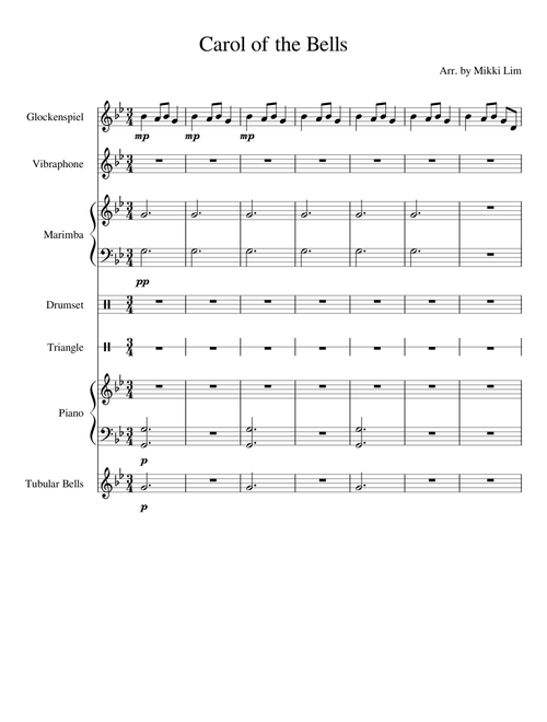 Carol of the Bells (Percussion Ensemble)