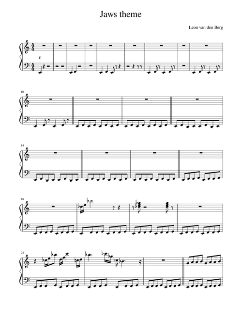 Jaws theme – John Williams