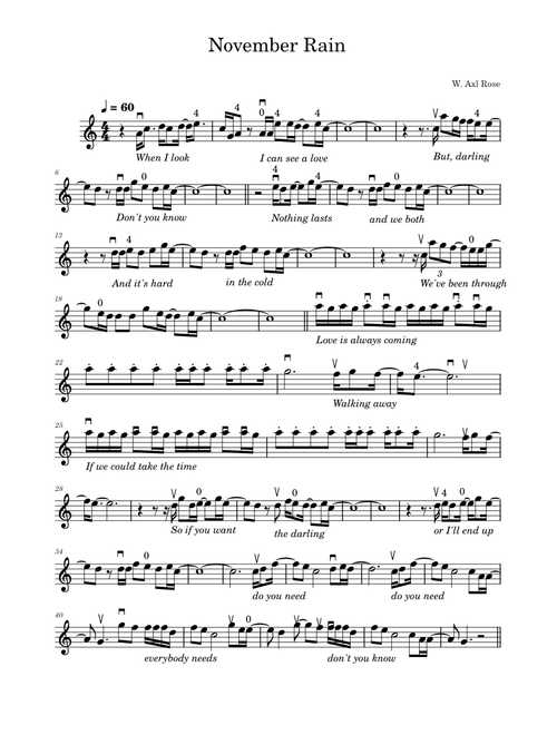November rain – Guns N' Roses (violino)