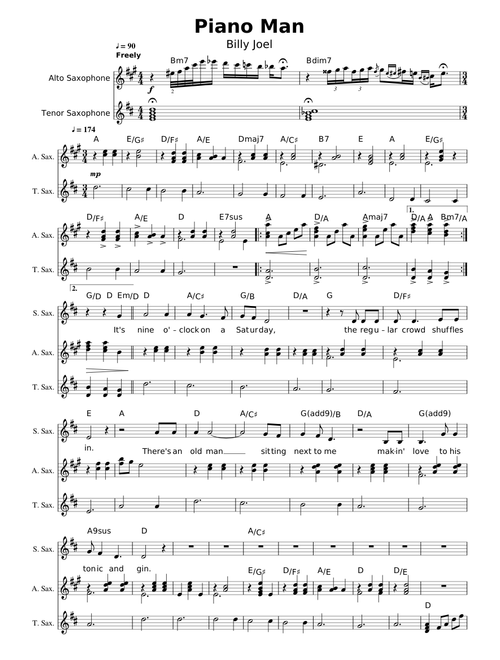 Piano Man Sax Trio