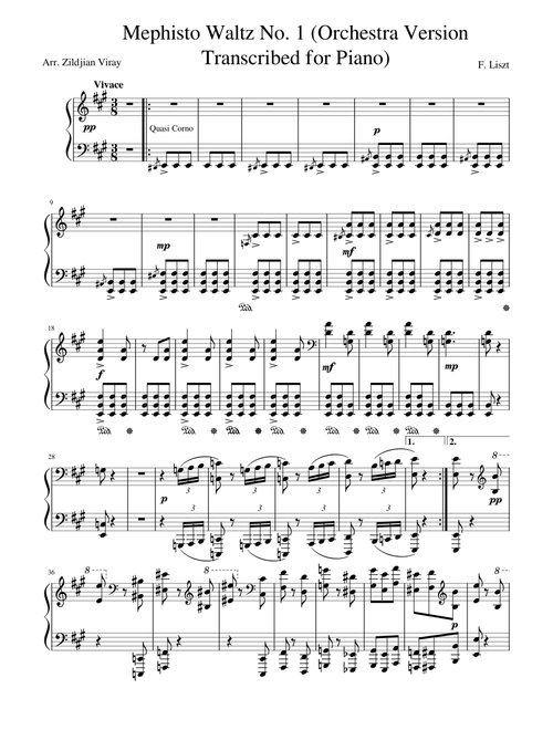 Mephisto Waltz No. 1 - Franz Liszt (New Arrangement)