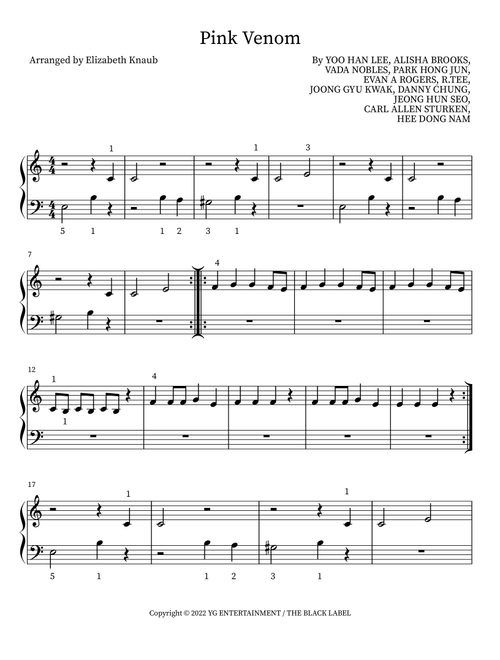 Pink Venom (Arr. Elizabeth Knaub) - Evan A Rogers, Vada Nobles, Alisha Brooks (Piano Vocal)