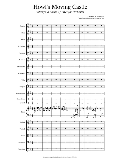 Howl's Moving Castle Theme for Orchestra