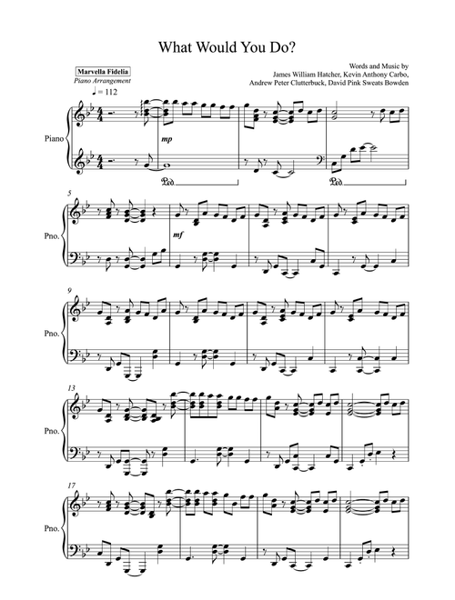 What Would You Do? (Arr. Marvella Fidelia) - Honne (Piano Solo)