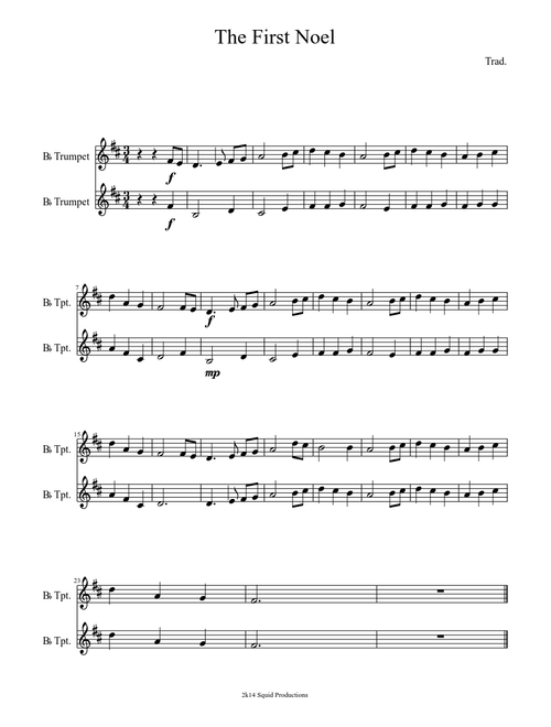 The First Noel- Trumpet