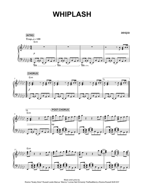 Whiplash - aespa (Piano)