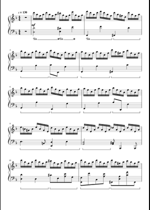 Resolver - 空から降る一億の星 OST Sheet Music for Piano (Piano Duo