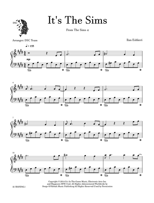 It's The Sims (Arr. Digital Scores Collection) - Ilan Eshkeri (Piano Solo)